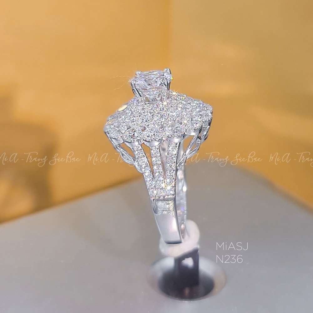Nhẫn nữ bạc Ý S925 MiASJ N236 nạm đá cao cấp, sang trọng, lung linh