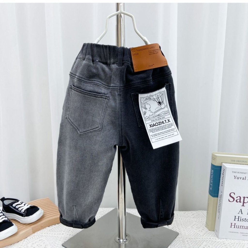 Quần Jean Lót Lông Cừu Thời Trang Mùa Đông Mới 2022 Dành Cho Bé Trai