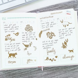 Sticker nhũ vàng dán trang trí planner