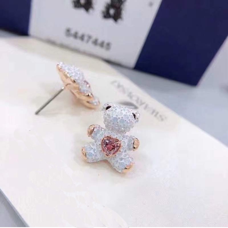 Khuyên Tai Hình Gấu Teddy Pha Lê Phiên Bản Giới Hạn Cho Nữ Swarovski Elements