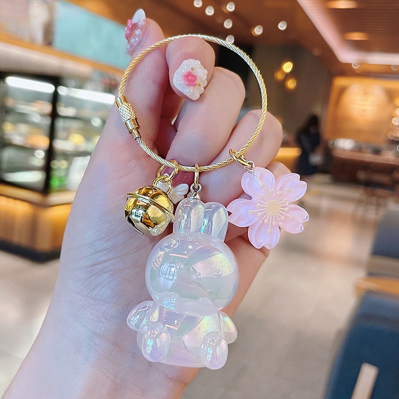 Hoạt Hình Móc Khóa Hình Chú Thỏ Ngồi Nhiều Màu Đáng Yêu