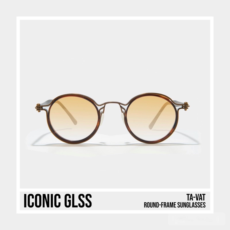 Gọng kính cận dáng tròn TAVAT IconicGLSS với chất liệu titanium siêu nhẹ tròng mắt màu phân cực chốn