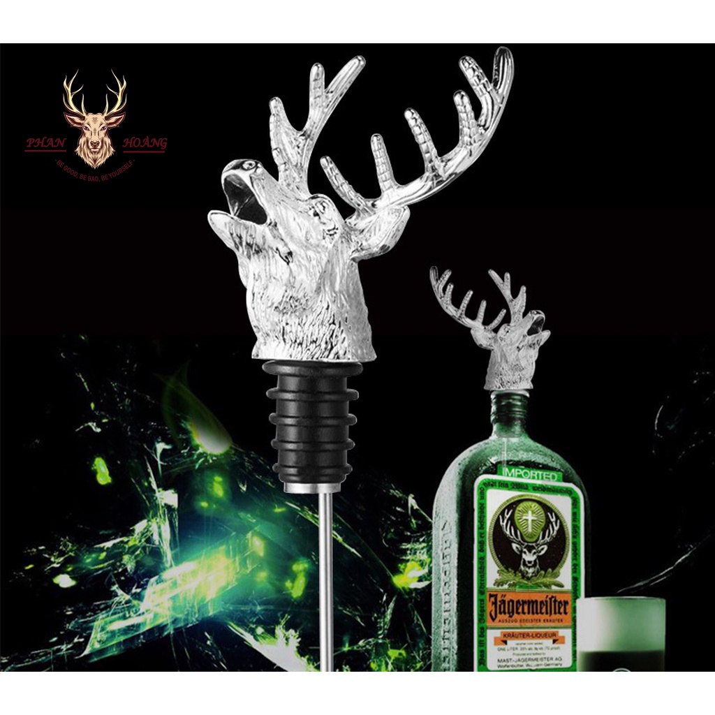 Vòi Rót Rượu Đầu Hươu Jagermeiter, Vòi Rót Rượu Inox Vừa Mọi Loại Chai