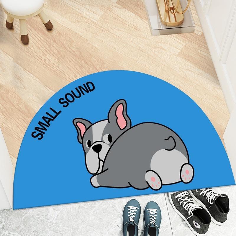 Thảm Chùi Chân Chống Trượt 3D Hình Quạt In Hình Thú Dễ Thương- Dumi Shop