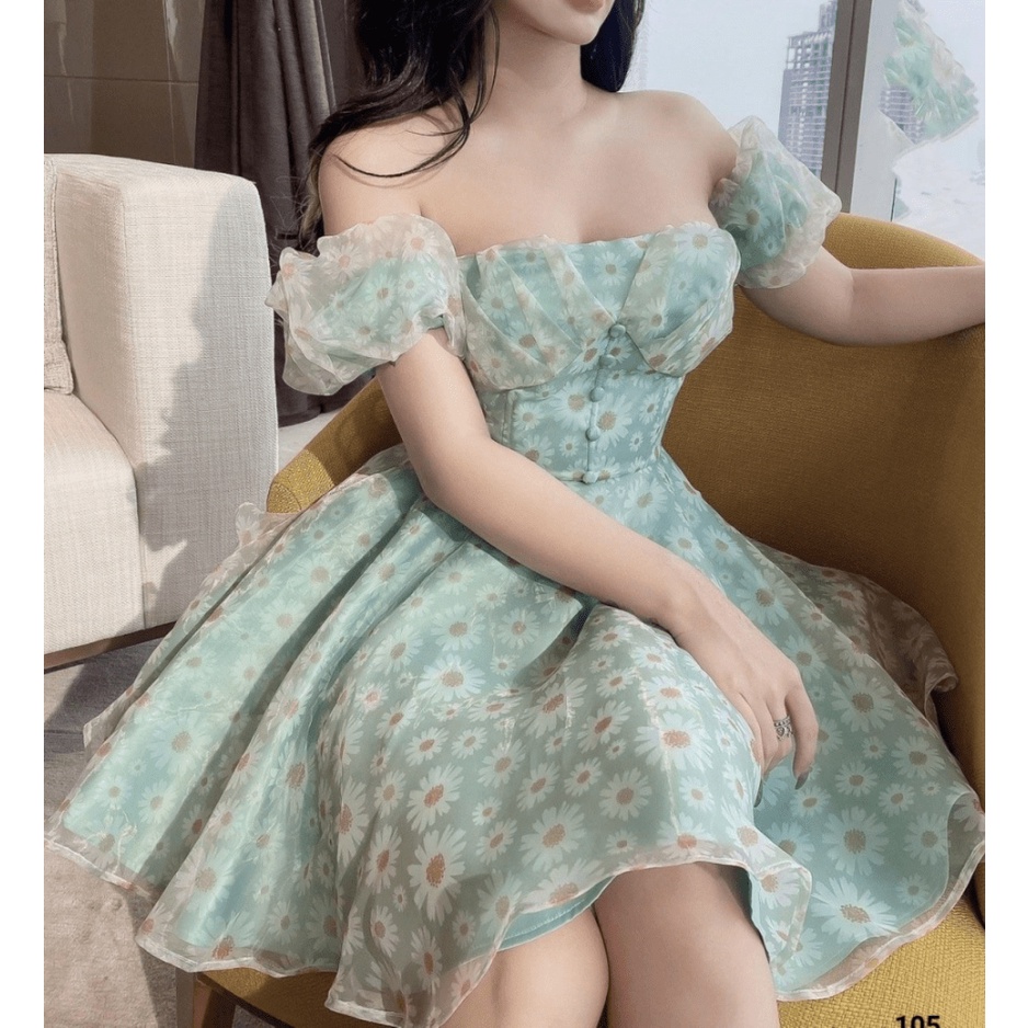 SIÊU SALE ĐẦM VOAN KIẾNG TƠ THIẾT KẾ TRỄ VAI , ĐẦM XÒE XINH XẮN KHI ĐI CHƠI , DỰ TIỆC UP SHOP HHP