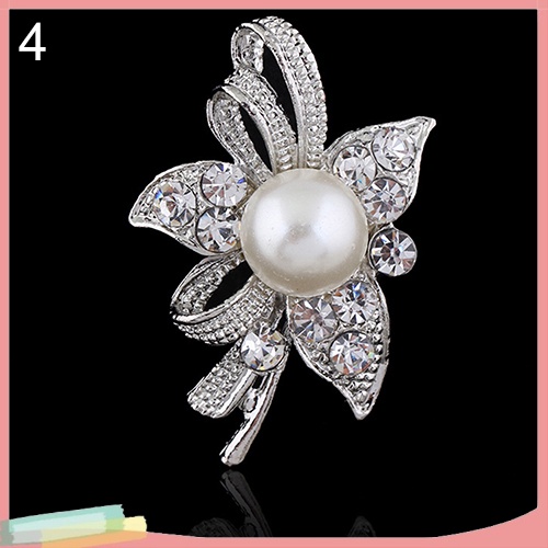 Trâm Cài Áo Hình Bông Hoa Đính Ngọc Trai Xinh Xắn Cho Nữ