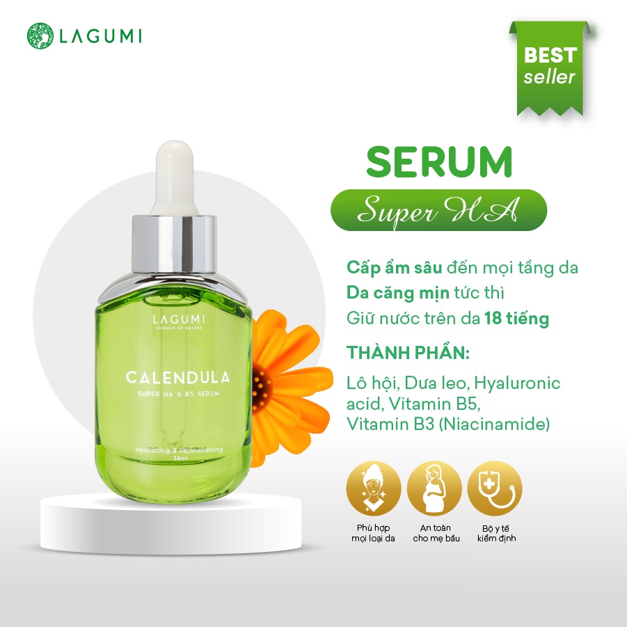 Bộ Serum, Kem dưỡng LAGUMI cấp ẩm, sáng da, giảm mụn cho mọi loại da 30g