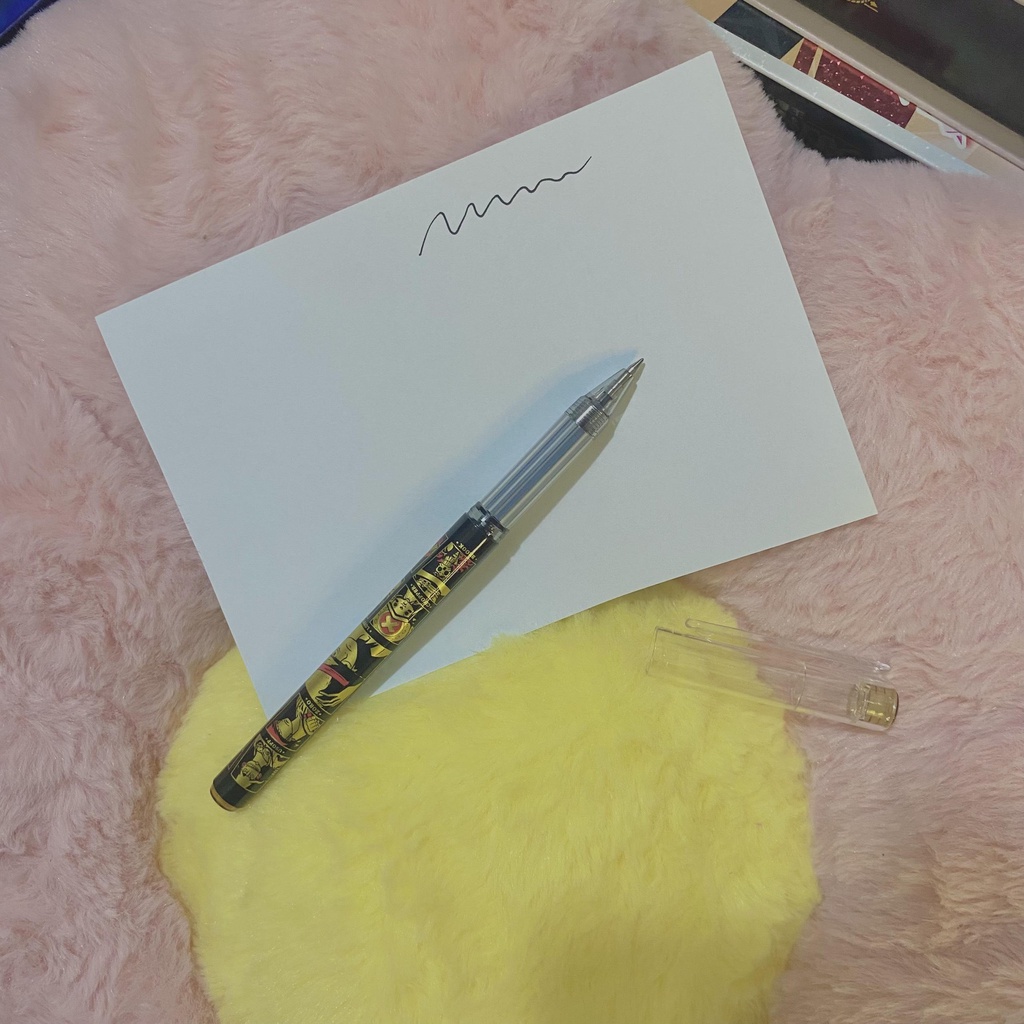 Bút bi chính hãng M&G x toei animation màu vàng đen phong cách anime One Piece