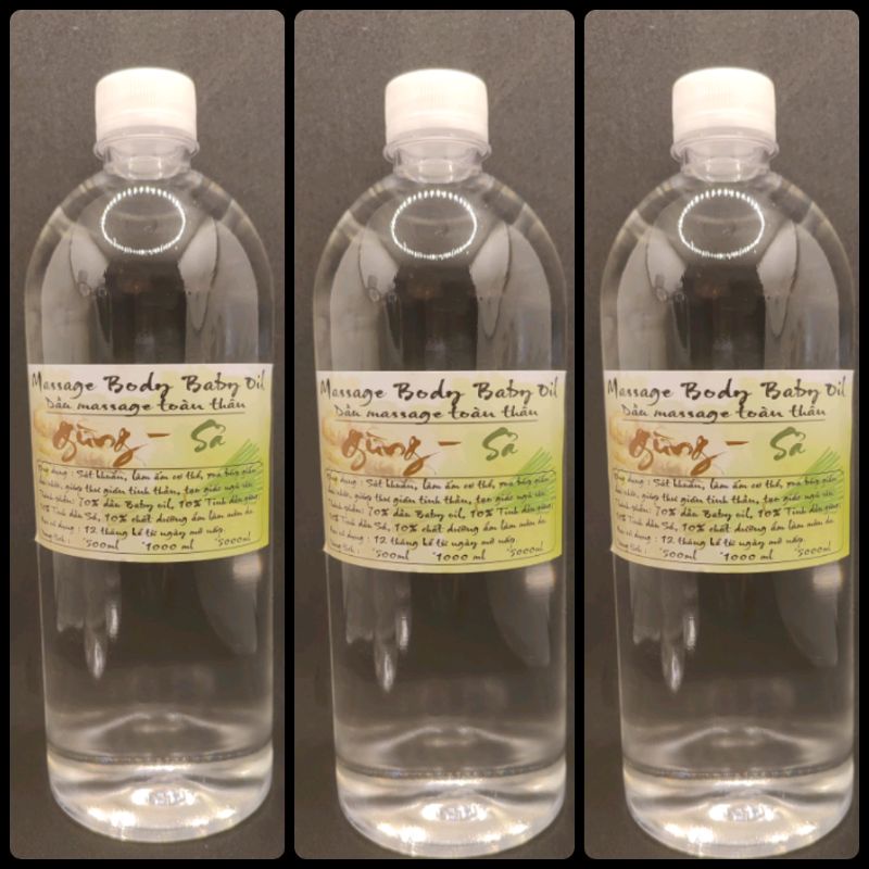 (Mẫu mới Sả- Gừng Massage Dưỡng Sinh Đông Y)Dầu massage body baby oil trắng không mùi hương sả gừng