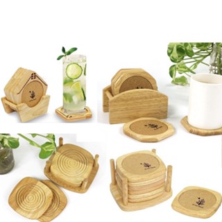 Miếng Lót Ly (Cốc) Cao Cấp Nhiều Hình dáng, Khay Đựng Ly Gỗ Trang Trí, Đế Lót Ly