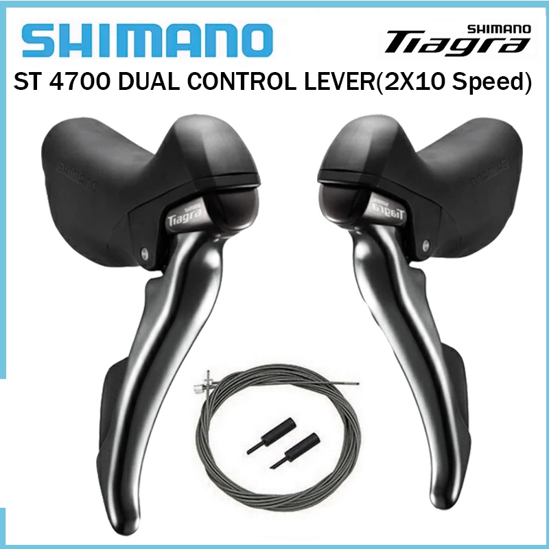 Tay lắc xe đạp đua Shimano Tiagra ST-4700 2x10speed, hàng hộp chính hãng Shimano