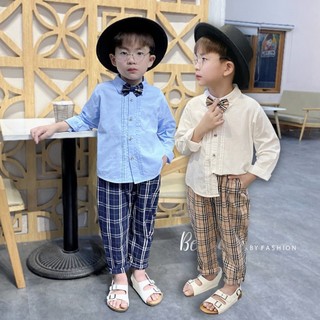 [8-23kg] Bộ sơ mi công tử BEEMO phong cách Hàn Quốc cho bé trai đi chơi, đi tiệc- Riokids BE32