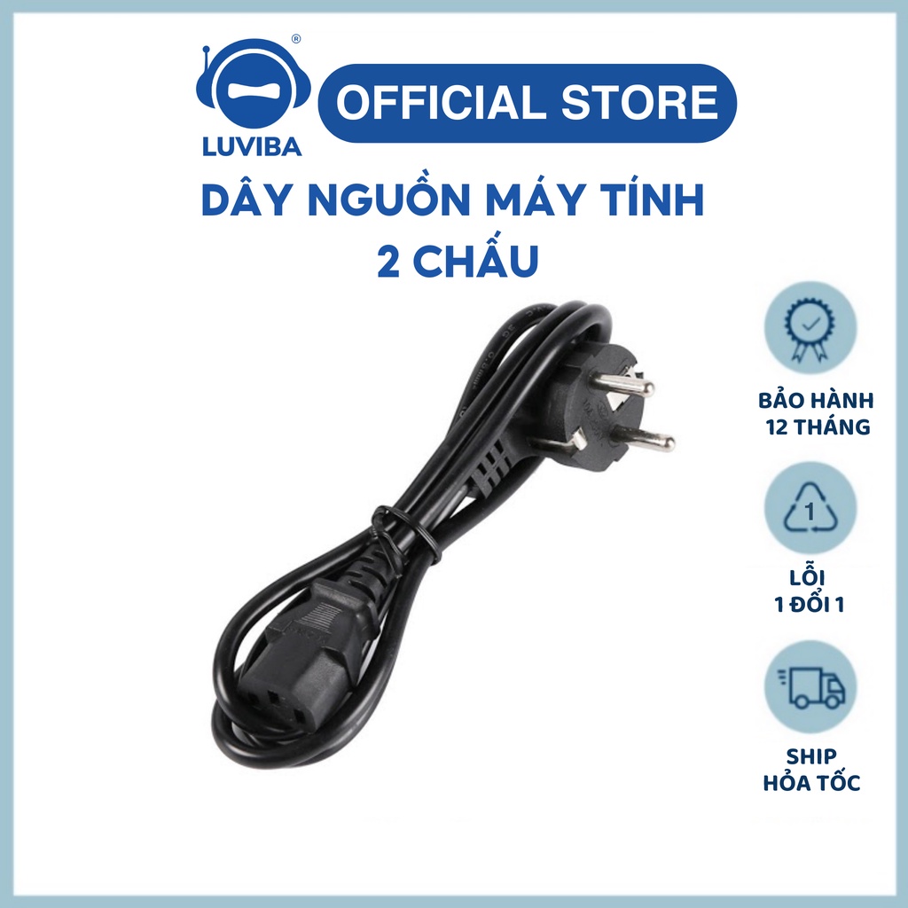 Dây nguồn máy tính nồi cơm điện 2 chấu điện nguồn PC LUVIBA DN01