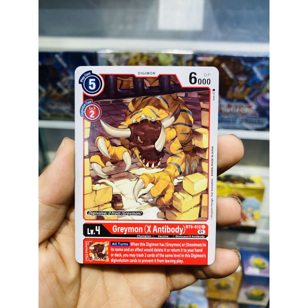 Thẻ bài Digimon Mã BT9-012 - Greymon (X Antibody) - Digimon - Common