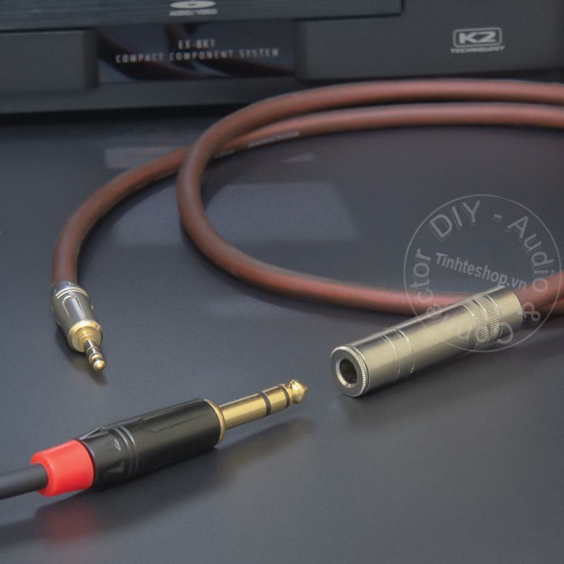 Cáp 3.5 sang 6.5 DIY 0.2M đến 5M - Dây chuyển 6.5mm cái ra 3.5mm đực