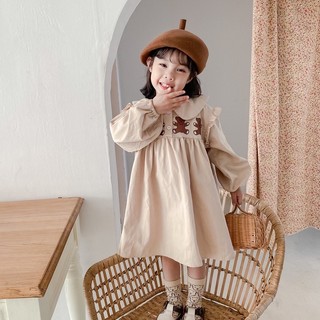 [𝐅𝐑𝐄𝐄𝐒𝐇𝐈𝐏♥️] VÁY TRẺ EM VINTAGE HÀN QUỐC IN HÌNH GẤU
