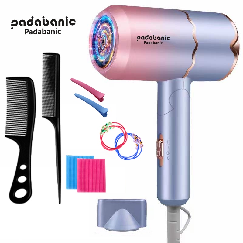 Padabanic ✅Máy sấy tóc W2900 phát sáng xanh 3 Cấp Độ Công suất w2600 cam kết máy chạy bền Bảo Hành