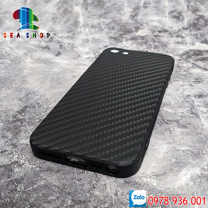Ốp lưng Iphone 5 - 5S - SE vân Carbon chống trơn trượt