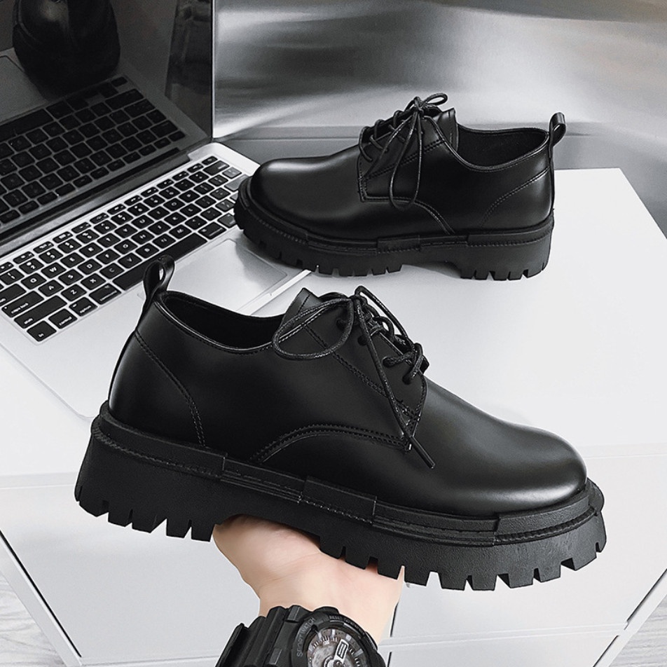 Giày Derby fullblack đế cao mã ARG-7601