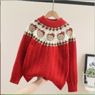 Áo Len Cổ Tròn Bé Gái