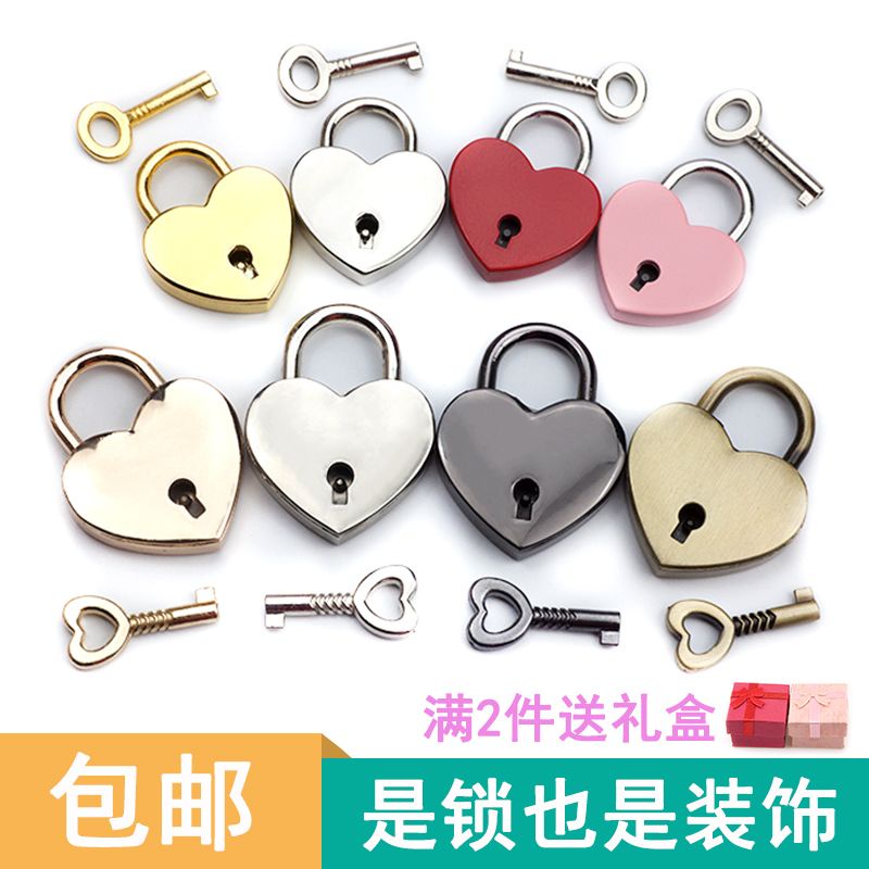 ~ ~ Sản Phẩm Tốt ~ Ổ Khóa Hành Lý Cứng Mini Hình Trái Tim Trái Tim Màu Vàng Bạc Sáng Tạo Làm Quà Tặng Đám Cưới Nhỏ