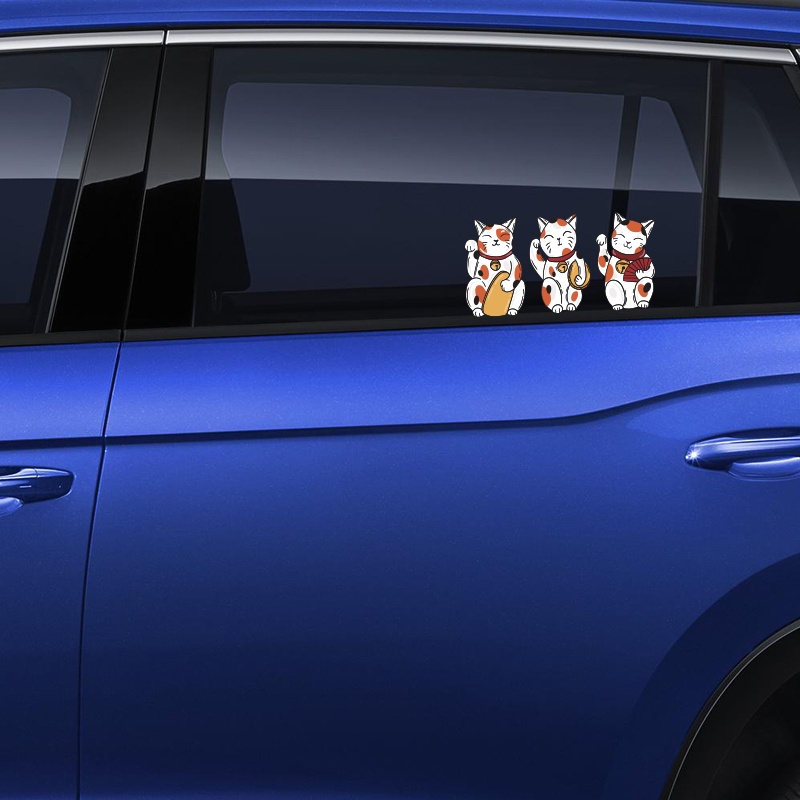 Miếng Dán Trang Trí Xe Hơi Chống Thấm Nước Hình Mèo Năm Mới Dễ Thương