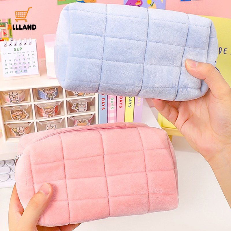 Túi Đựng Mỹ Phẩm / Đồ Trang Điểm Cỡ Lớn Phủ Lông Mềm Mại Đa Năng Tiện Dụng Cho Nữ