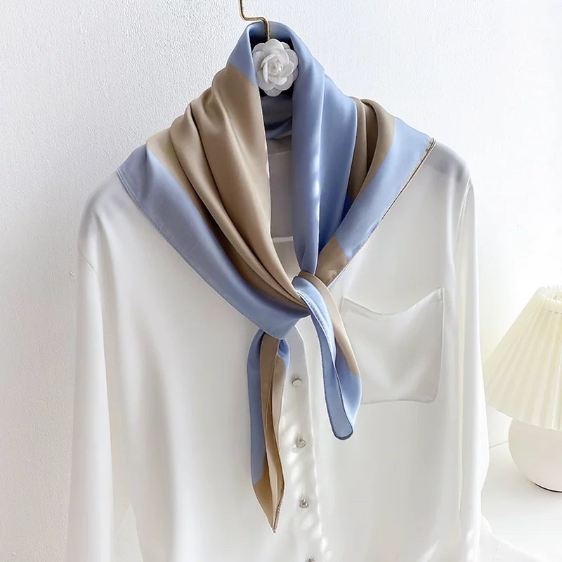 Khăn turban lụa vuông cao cấp choàng cổ size 70x70cm thanh lịch đa năng dùng làm áo yếm nhiều mẫu