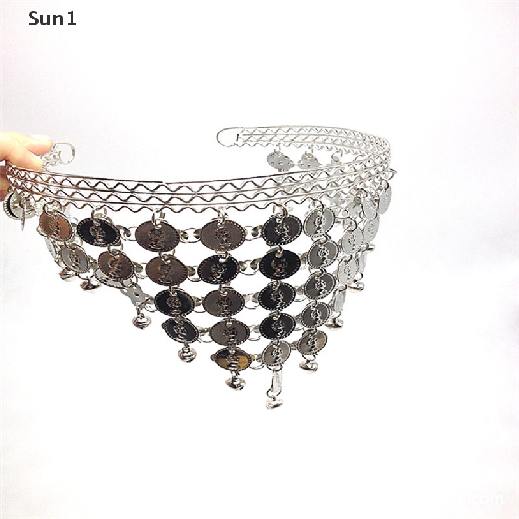 Sun1 &gt; Băng Đô Đính Đồng Xu Phụ Kiện Múa Bụng Cho Nữ