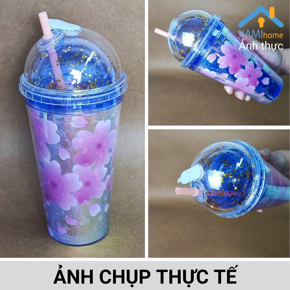 Ly uống nước kiểu cốc trà sữa đèn led phản quang làm đèn ngủ 450ml (Nhiều mẫu) KM 22075