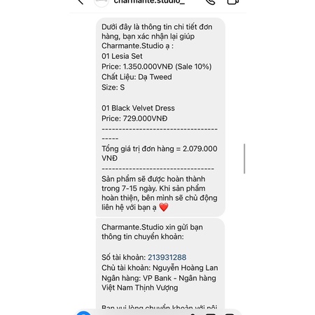 Váy babydoll nhung đen Charmante Studio