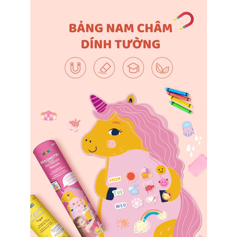 Avenir bảng nam châm dán tường bóc dán dễ dàng kèm sticker phấn màu Magnetic Wall chalk board 2 mẫu Mymickeyshop