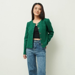 Áo khoác dạ tweed xanh - Maiimer