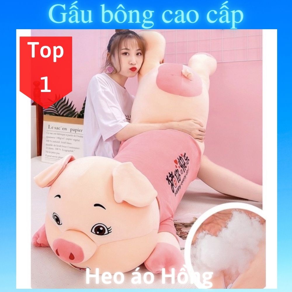 Gấu bông to Lợn Heo Yếm 🛡𝑯𝒂̀𝒏𝒈 𝑪𝒂𝒐 𝑪𝒂̂́𝒑🛡, gối ôm hình thú nhồi bông Heo Lợn siêu đáng yêu cute 1m4 / 90cm