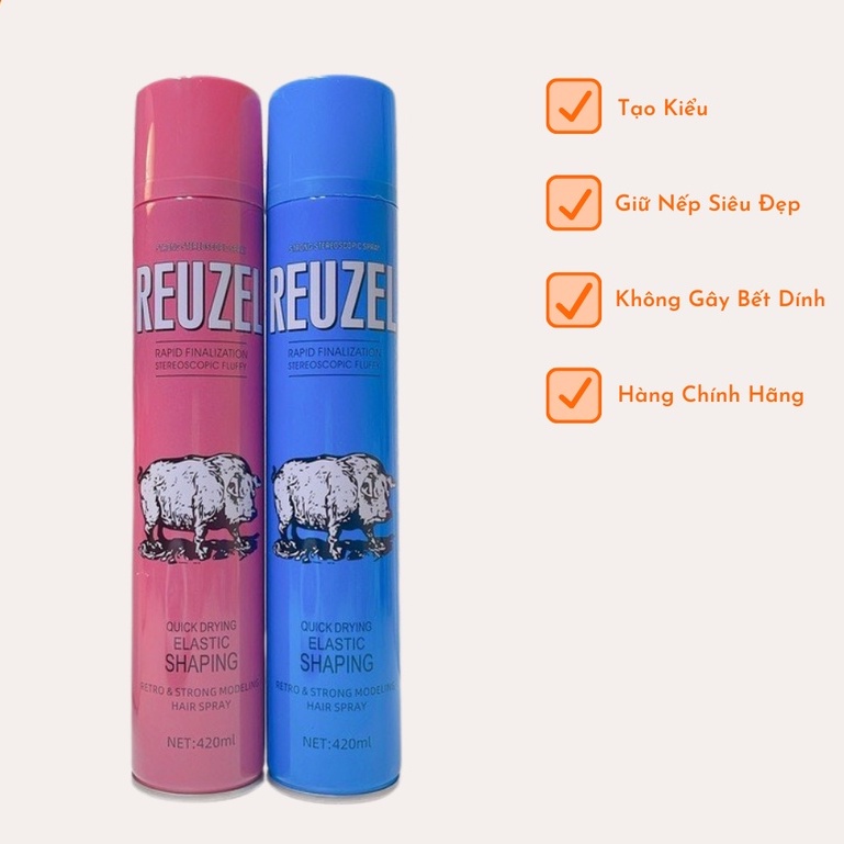 Gôm Xịt Tóc, Keo Xịt Tóc Reuzel Spray 420ml. Tạo Kiểu Giữ Nếp Và Tạo Độ Phồng Cho Tóc 24h