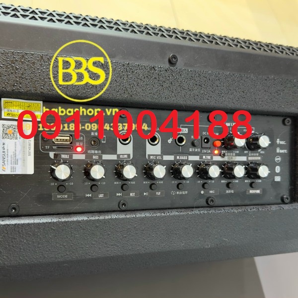 Loa Kéo Mini Sansui SG 2006, Loa Karaoke Công Suất Lớn, Tích Hợp Equalizer Chỉnh Âm Qua Vang Số Cực Hay + Tặng kèm 2 Mic