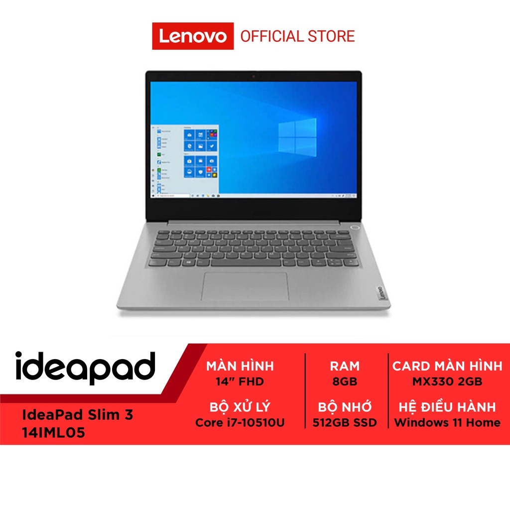 Laptop Lenovo IdeaPad Slim 3 14" FHD/CORE i7-/8GB/SSD 512GB/W11_HOME/ 81WA00QGVN