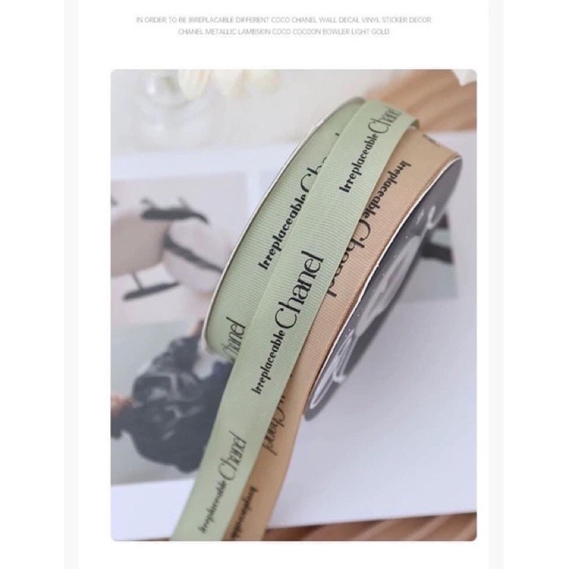 Ruy Băng In Chữ Channel - Gucci  Mẫu New - Hot - Cuộn 2,5cm - 50m