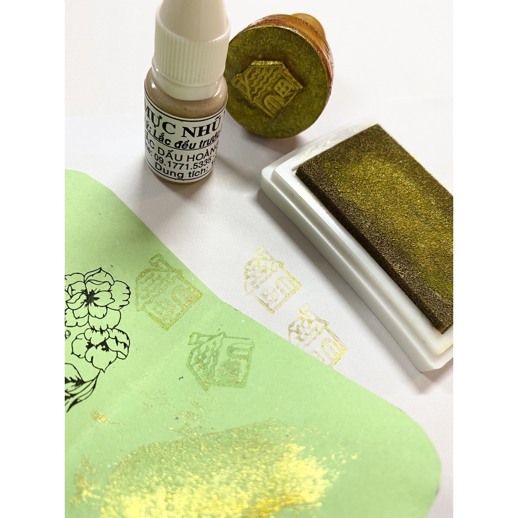 Lọ mực nhũ TRẮNG/VÀNG (10ml)
