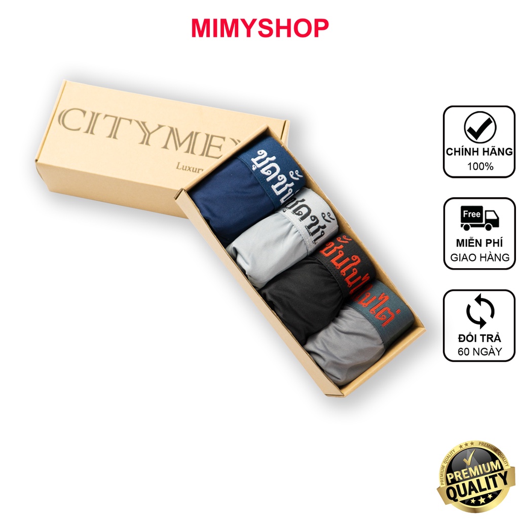 Hộp 4 Quần lót nam cao cấp CITYMEN lưng Thái Lan vải thun lạnh co dãn 4 chiều