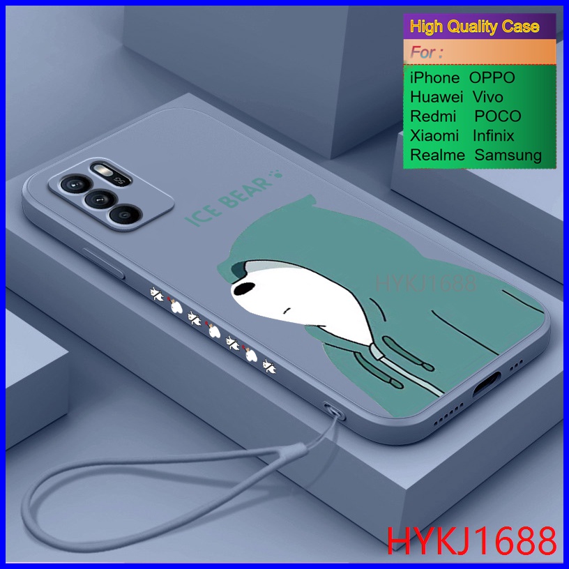 Ốp lưng OPPO Reno6 5G ốp lưng Reno 6Z 5G Ốp Điện Thoại tpu Silicon Hình Gấu Và Mũ Cho OPPO Reno6 Z Reno 6 Z Reno 6Z 5G HBX
