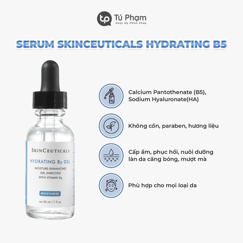 SERUM DƯỠNG DA B5 SKINCEUTICALS HYDRATING B5 Gel BẢN PHÁP
