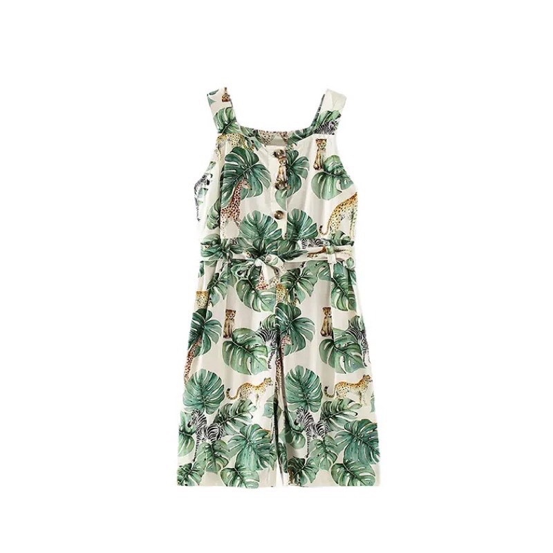 Jumpsuit tole lanh bé gái xuất xịn phong cách tropical cá tính