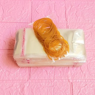 100g (~220cái) Túi Opp dán mép 6x10cm (+ 4cm) - Túi nilon băng keo dán miệng