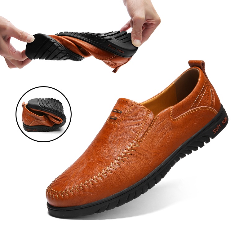 Giày Lười Chất Liệu Da Thời Trang Cho Nam Size 37-47