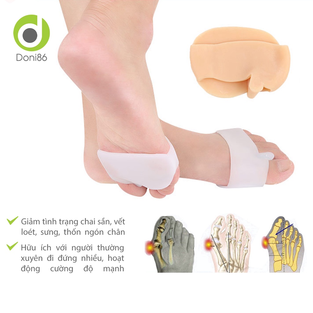 Vớ silicone SEBS chỉnh hình ngón chân cái, tách ngón chân, bảo vệ ngón chân - Doni - DOPK302