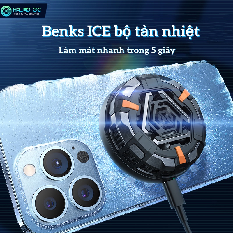 Benks ICE Quạt tản nhiệt làm mát điện thoại di động nhanh khi chơi game