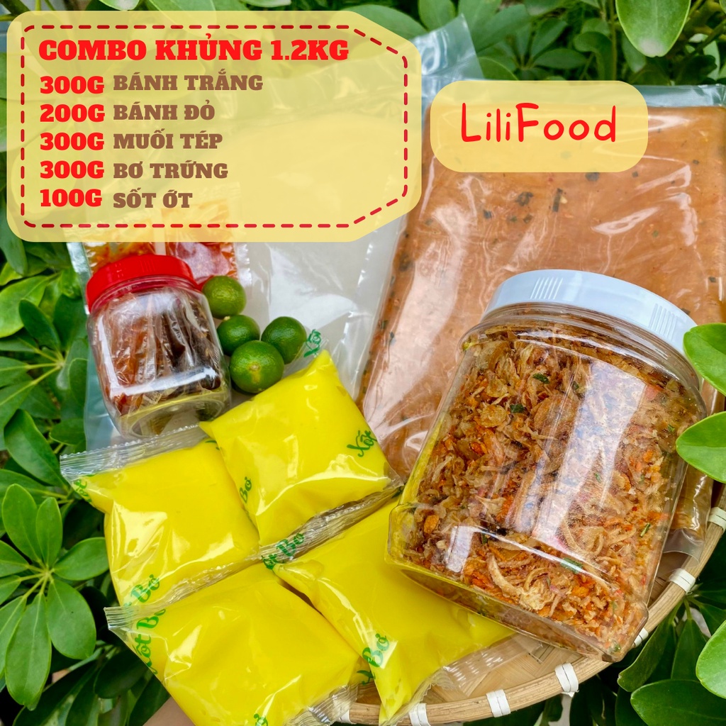 COMBO Bánh Tráng Phơi Sương + Muối Tép Trộn Hành Phi + Tóp Mỡ + Sốt Tắc + Bơ Trứng Gà Nguyên Chất Siêu Ngon LiliFood