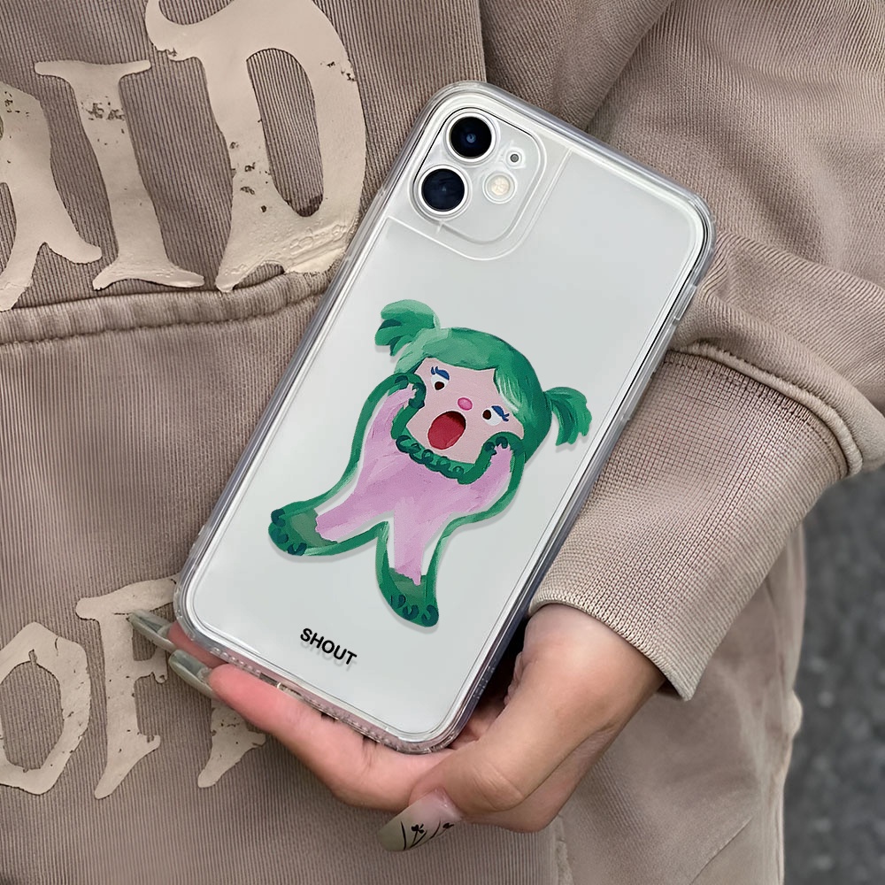 Ốp Điện Thoại Trong Suốt In Hình Cô Gái Vui Nhộn Thời Trang Cho iphone 14 pro Max 11 13 12 7Plus X XS Max