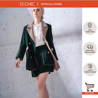D.chic chân váy cạp liền ốp lé vải kẻ ms: 381553